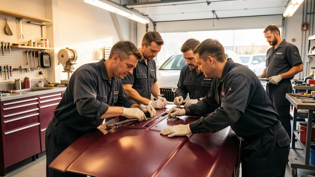Das Team der DRS-Spezialisten in der Werkstatt